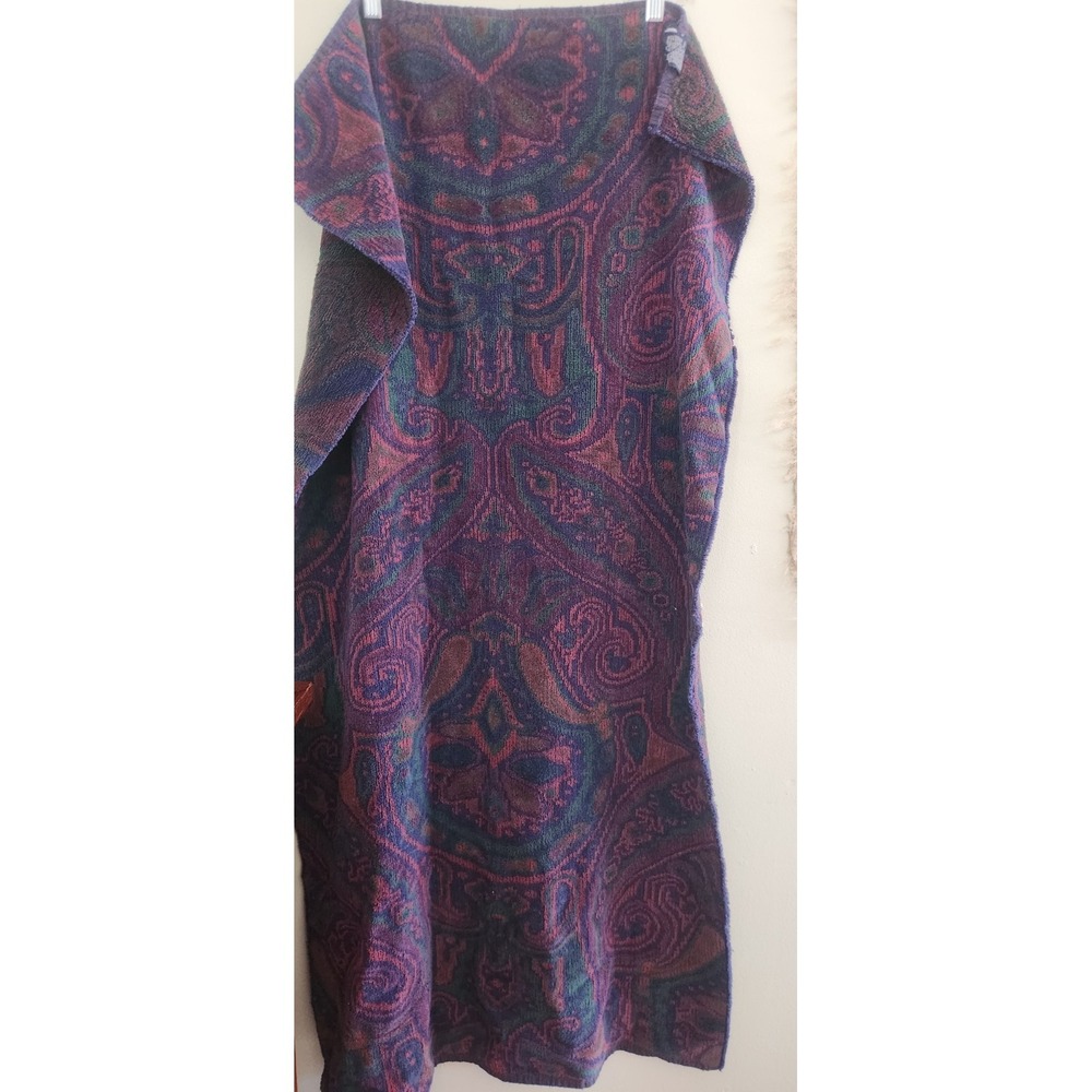Ralph Lauren Bath Towel Paisley vintage Medallion burgundy Blue Green Cotton